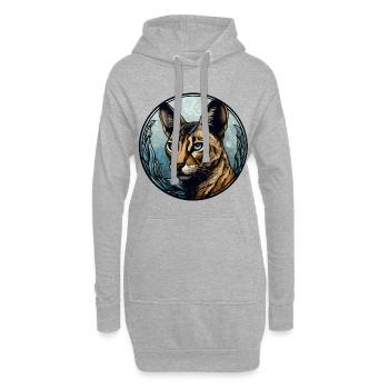 Savannah Katzenrasse Aquarellglas - Hoodie-Kleid - Grau meliert - Vorne