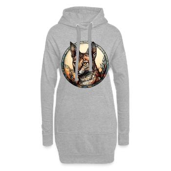 Savannah Katzenrasse Aquarellglas - Hoodie-Kleid - Grau meliert - Vorne