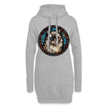 Ragdoll Cat Breed Aquarelle Verre - Sweat-shirt à capuche long Femme - gris chiné - Devant