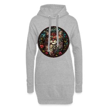 Ragamuffin Katzenrasse Aquarellglas - Hoodie-Kleid - Grau meliert - Vorne
