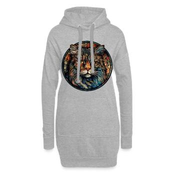 Ragamuffin Katzenrasse Aquarellglas - Hoodie-Kleid - Grau meliert - Vorne