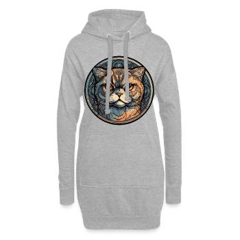 Scottish Fold Cat Breed Aquarelle Verre - Sweat-shirt à capuche long Femme - gris chiné - Devant