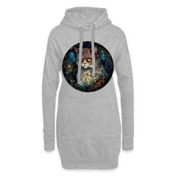 Selkirk Rex Katzenrasse Aquarell Glasmalerei - Hoodie-Kleid - Grau meliert - Vorne
