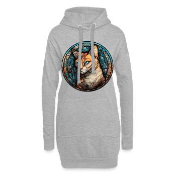 Singapura Cat Race Aquarelle Peinture sur verre - Sweat-shirt à capuche long Femme - gris chiné - Devant
