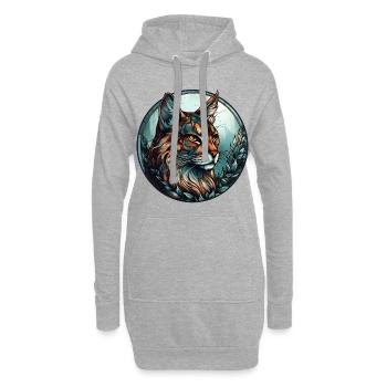 Sokoke Cat Race Aquarelle Peinture sur verre - Sweat-shirt à capuche long Femme - gris chiné - Devant