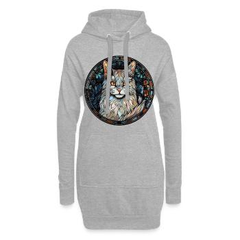 Race de chat angora turc aquarelle peinture sur verre - Sweat-shirt à capuche long Femme - gris chiné - Devant