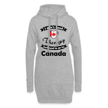 Voyage au Canada - Sweat-shirt à capuche long Femme - gris chiné - Devant