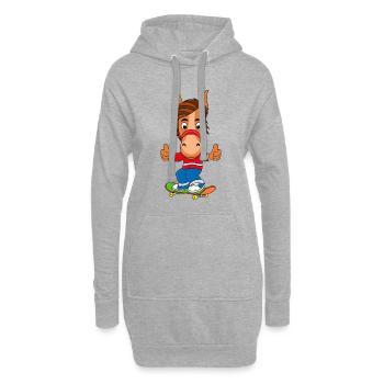 PFERD - PONY - SKATER - Hoodie-Kleid - Grau meliert - Vorne