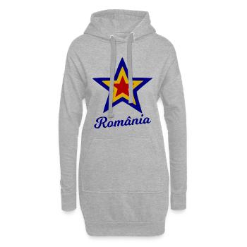 Désir ardent pour la Roumanie - Sweat-shirt à capuche long Femme - gris chiné - Devant