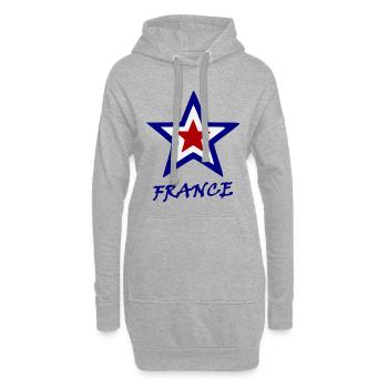 Heimweh nach Frankreich - Hoodie-Kleid - Grau meliert - Vorne