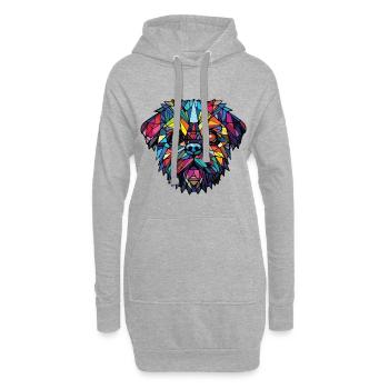Affenpinscher Dog Aquarelle Peinture colorée - Sweat-shirt à capuche long Femme - gris chiné - Devant