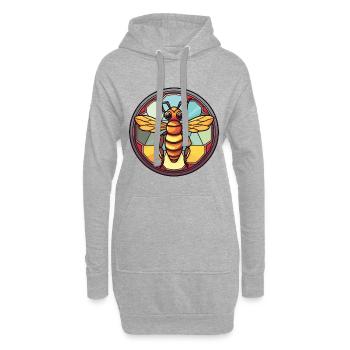 Biene Buntes Aquarell Tier Haustier Illustration - Hoodie-Kleid - Grau meliert - Vorne