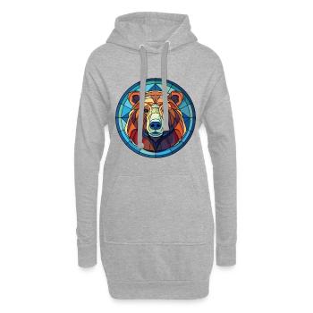 Bär Buntes Aquarell Tier Haustier Illustration - Hoodie-Kleid - Grau meliert - Vorne