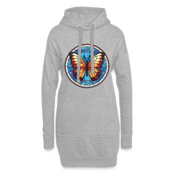 Schmetterling Bunte Aquarell-Tierillustration - Hoodie-Kleid - Grau meliert - Vorne