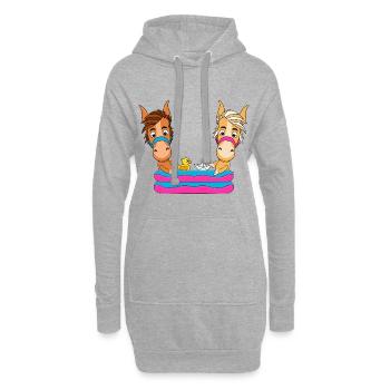 PFERDE - PONYS - PLANSCHBECKEN - TIERE - Hoodie-Kleid - Grau meliert - Vorne