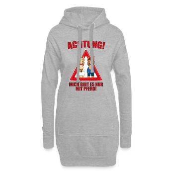 PFERDE - HOCHZEIT - BRAUT - BRÄUTIGAM - LIEBE - Hoodie-Kleid - Grau meliert - Vorne