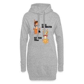 PFERDE - PFERD - STALL AUSMISTEN IST MEIN YOGA - Hoodie-Kleid - Grau meliert - Vorne