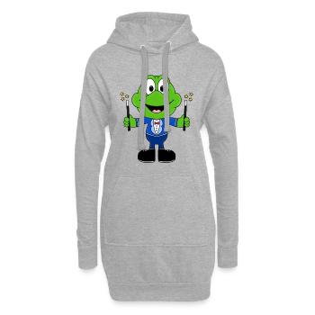 ZAUBERN - ZAUBERER - MAGIE - FROSCH - TIER - Hoodie-Kleid - Grau meliert - Vorne