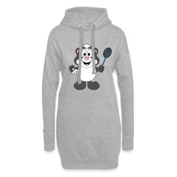 STINKTIER - SPORT - FEDERBALL - BADMINTON - Hoodie-Kleid - Grau meliert - Vorne