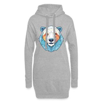Eisbär Bunte Aquarell-Tierillustration - Hoodie-Kleid - Grau meliert - Vorne