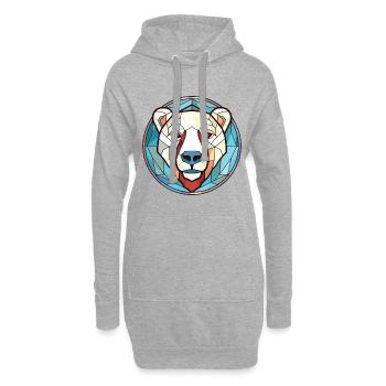 Eisbär Bunte Aquarell-Tierillustration - Hoodie-Kleid - Grau meliert - Vorne