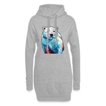 Eisbär Bunte Aquarell-Tierillustration - Hoodie-Kleid - Grau meliert - Vorne