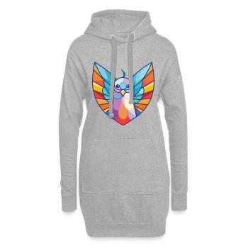 Dove Aquarelle colorée Animal Animal Illustration - Sweat-shirt à capuche long Femme - gris chiné - Devant