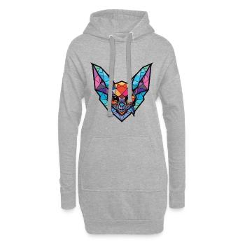 Fledermaus Buntes Aquarell Tier Haustier Illustration - Hoodie-Kleid - Grau meliert - Vorne
