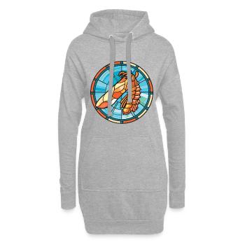 Garnelen-Bunte Aquarell-Tier-Haustier-Illustration - Hoodie-Kleid - Grau meliert - Vorne
