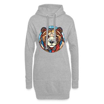 Bär Buntes Aquarell Tier Haustier Illustration - Hoodie-Kleid - Grau meliert - Vorne