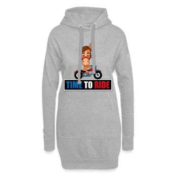 TIME TO RIDE - PFERD - PONY - MOTORRAD - BIKER - Hoodie-Kleid - Grau meliert - Vorne