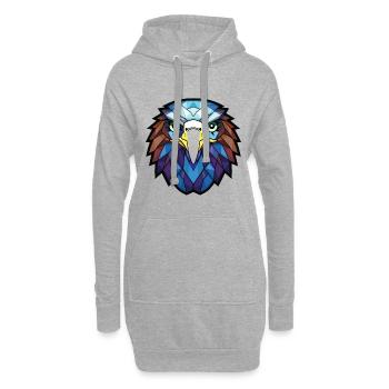 Adler Buntes Aquarell Tier Haustier Illustration - Hoodie-Kleid - Grau meliert - Vorne