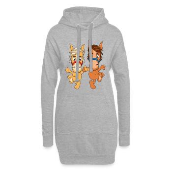 TANZEN - PFERDE - PONYS - LIEBE - LOVE - TIERE - Hoodie-Kleid - Grau meliert - Vorne