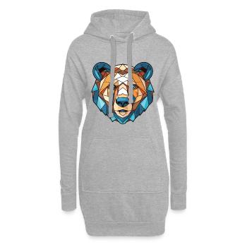 Bär Buntes Aquarell Tier Haustier Illustration - Hoodie-Kleid - Grau meliert - Vorne