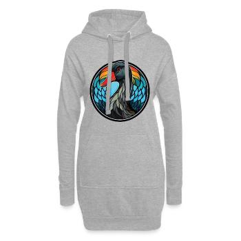 Schwarzer Schwan Bunte Aquarell-Tierillustration - Hoodie-Kleid - Grau meliert - Vorne