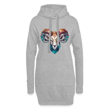 Dickhornschaf Buntes Aquarell Tier Karikatur - Hoodie-Kleid - Grau meliert - Vorne