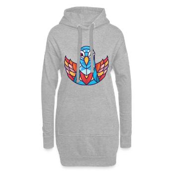 Taube Buntes Aquarell Tier Haustier Illustration - Hoodie-Kleid - Grau meliert - Vorne