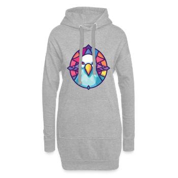 Dove Aquarelle colorée Animal Animal Illustration - Sweat-shirt à capuche long Femme - gris chiné - Devant
