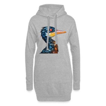 Kormoran Buntes Aquarell Tier Illustration - Hoodie-Kleid - Grau meliert - Vorne