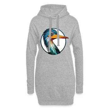 Kormoran Bunte Aquarell-Tierillustration - Hoodie-Kleid - Grau meliert - Vorne