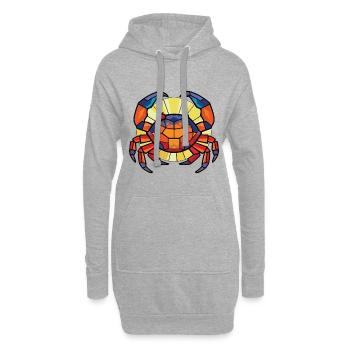 Crabe Colorful Aquarelle Animal Animal Illustration - Sweat-shirt à capuche long Femme - gris chiné - Devant