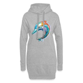 Dauphin Aquarelle colorée Illustration d’animaux - Sweat-shirt à capuche long Femme - gris chiné - Devant