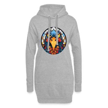 Coucou Aquarelle colorée Animal Animal Illustration - Sweat-shirt à capuche long Femme - gris chiné - Devant