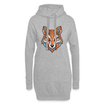 Fuchs Buntes Aquarell Tier Haustier Illustration - Hoodie-Kleid - Grau meliert - Vorne