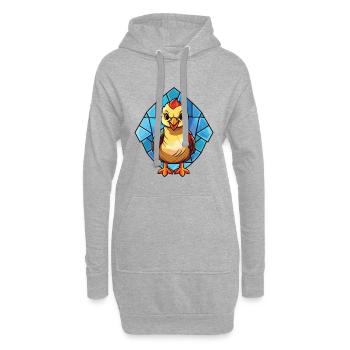 Baby Huhn Buntes Aquarell Tier Karikatur - Hoodie-Kleid - Grau meliert - Vorne