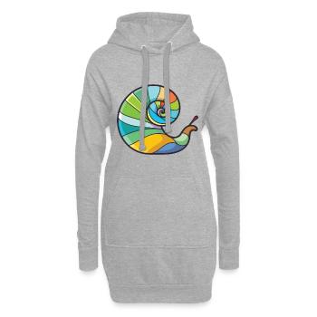 Schnecke Buntes Aquarell Tier Haustier Illustration - Hoodie-Kleid - Grau meliert - Vorne