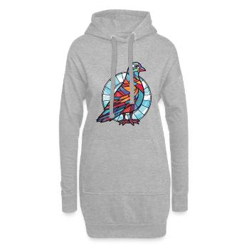 Dove Aquarelle colorée Animal Animal Illustration - Sweat-shirt à capuche long Femme - gris chiné - Devant