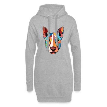 Bullterrier Hund Buntes Aquarell Tier Haustier - Hoodie-Kleid - Grau meliert - Vorne