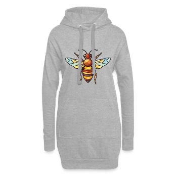 Biene Buntes Aquarell Tier Haustier Illustration - Hoodie-Kleid - Grau meliert - Vorne