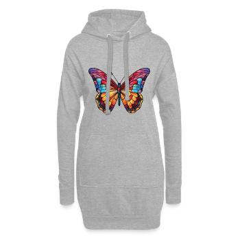 Schmetterling Bunte Aquarell-Tierillustration - Hoodie-Kleid - Grau meliert - Vorne